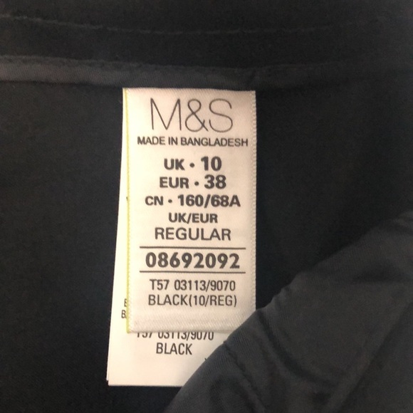 M&S Collection Slim Fit Black Ankle Pants 10 - Picture 4 of 9
